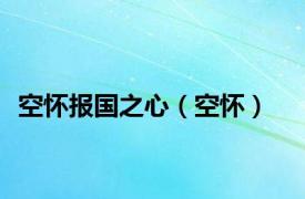 空怀报国之心（空怀）