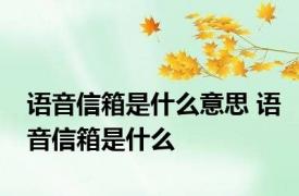 语音信箱是什么意思 语音信箱是什么