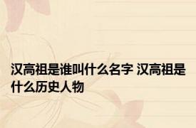 汉高祖是谁叫什么名字 汉高祖是什么历史人物