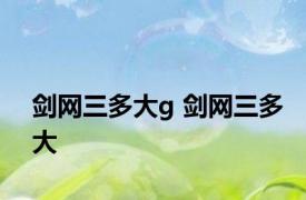 剑网三多大g 剑网三多大