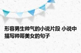 形容男生帅气的小说片段 小说中描写帅哥美女的句子