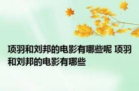 项羽和刘邦的电影有哪些呢 项羽和刘邦的电影有哪些