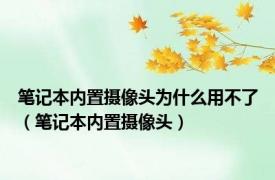 笔记本内置摄像头为什么用不了（笔记本内置摄像头）