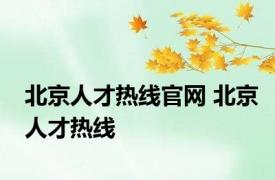 北京人才热线官网 北京人才热线 