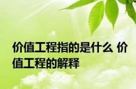 价值工程指的是什么 价值工程的解释