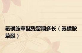 氟磺胺草醚残留期多长（氟磺胺草醚）
