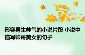 形容男生帅气的小说片段 小说中描写帅哥美女的句子