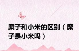 糜子和小米的区别（糜子是小米吗）