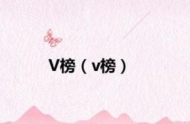 V榜（v榜）