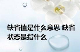 缺省值是什么意思 缺省状态是指什么