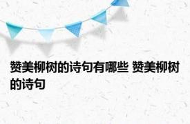 赞美柳树的诗句有哪些 赞美柳树的诗句