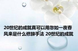 20世纪的成就真可以用忽如一夜春风来是什么修辞手法 20世纪的成就