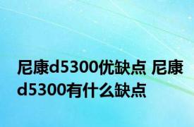 尼康d5300优缺点 尼康d5300有什么缺点