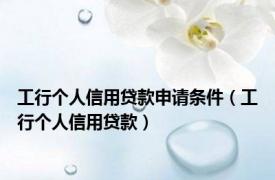 工行个人信用贷款申请条件（工行个人信用贷款）