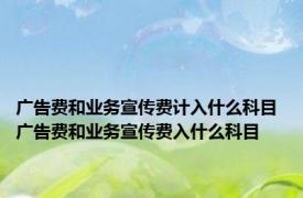 广告费和业务宣传费计入什么科目 广告费和业务宣传费入什么科目