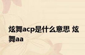 炫舞acp是什么意思 炫舞aa 