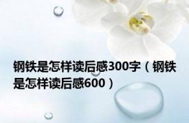 钢铁是怎样读后感300字（钢铁是怎样读后感600）