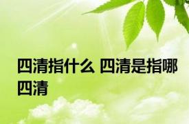 四清指什么 四清是指哪四清