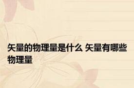 矢量的物理量是什么 矢量有哪些物理量