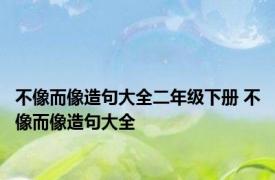 不像而像造句大全二年级下册 不像而像造句大全
