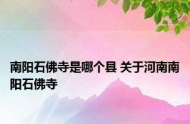 南阳石佛寺是哪个县 关于河南南阳石佛寺