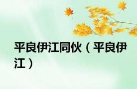 平良伊江同伙（平良伊江）