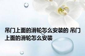 吊门上面的滑轮怎么安装的 吊门上面的滑轮怎么安装