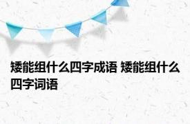 矮能组什么四字成语 矮能组什么四字词语
