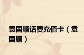 袁国顺话费充值卡（袁国顺）