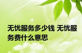 无忧服务多少钱 无忧服务费什么意思