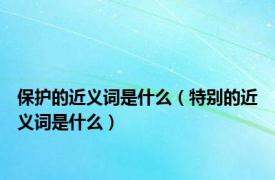 保护的近义词是什么（特别的近义词是什么）