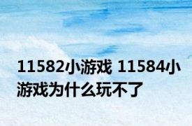 11582小游戏 11584小游戏为什么玩不了