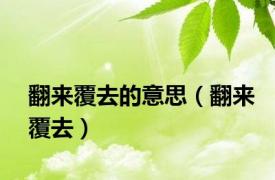 翻来覆去的意思（翻来覆去）