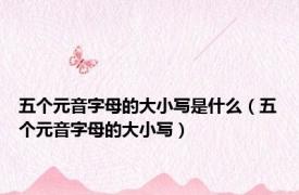 五个元音字母的大小写是什么（五个元音字母的大小写）