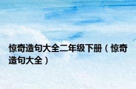 惊奇造句大全二年级下册（惊奇造句大全）