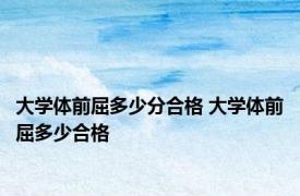 大学体前屈多少分合格 大学体前屈多少合格