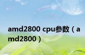 amd2800 cpu参数（amd2800）