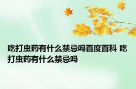 吃打虫药有什么禁忌吗百度百科 吃打虫药有什么禁忌吗 