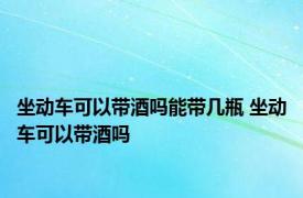 坐动车可以带酒吗能带几瓶 坐动车可以带酒吗