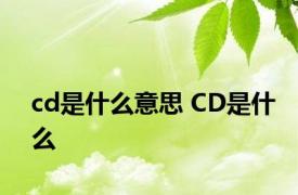 cd是什么意思 CD是什么