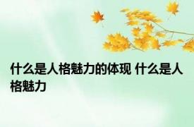 什么是人格魅力的体现 什么是人格魅力