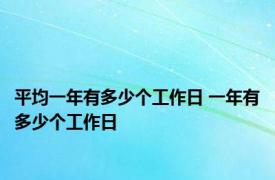 平均一年有多少个工作日 一年有多少个工作日