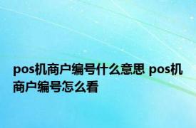 pos机商户编号什么意思 pos机商户编号怎么看