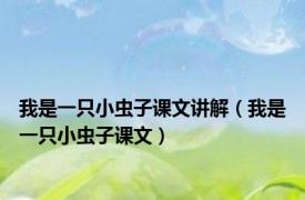 我是一只小虫子课文讲解（我是一只小虫子课文）