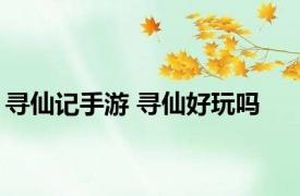 寻仙记手游 寻仙好玩吗 