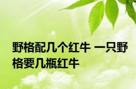 野格配几个红牛 一只野格要几瓶红牛