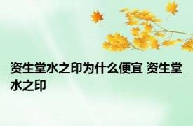 资生堂水之印为什么便宜 资生堂水之印 