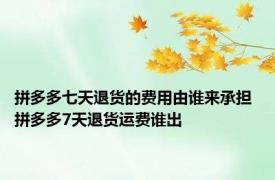 拼多多七天退货的费用由谁来承担 拼多多7天退货运费谁出