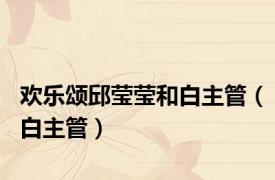 欢乐颂邱莹莹和白主管（白主管）