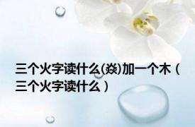 三个火字读什么(焱)加一个木（三个火字读什么）